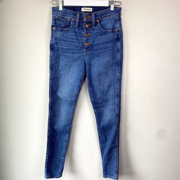 Madewell 10" High Rise Skinny in Dewitt Wash Button Front 28 - Picture 1 of 11